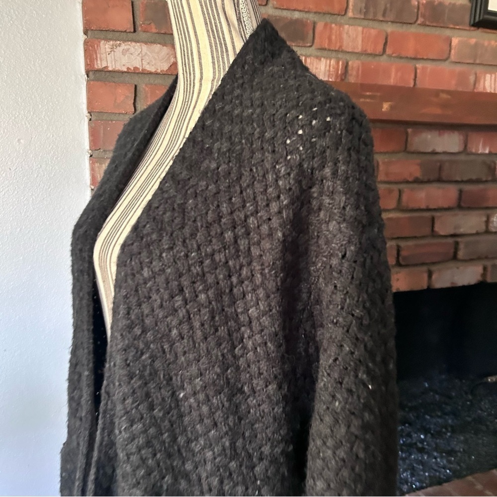 Anthropologie Honeycomb Cardigan Duster in Black Sz S - Picture 4 of 7